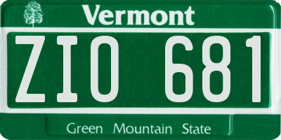 VT license plate ZIO681