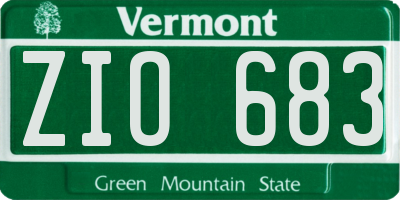 VT license plate ZIO683