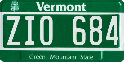 VT license plate ZIO684
