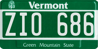 VT license plate ZIO686