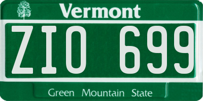 VT license plate ZIO699