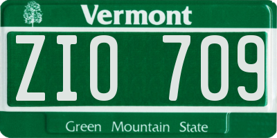 VT license plate ZIO709