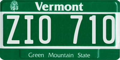 VT license plate ZIO710