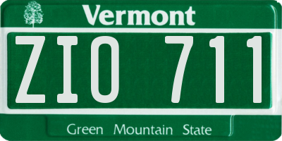 VT license plate ZIO711