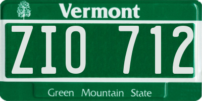 VT license plate ZIO712