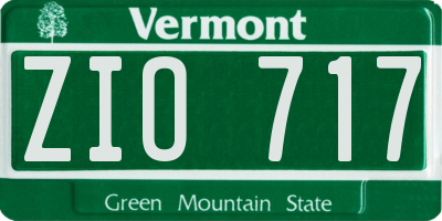 VT license plate ZIO717