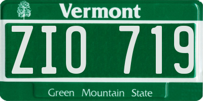 VT license plate ZIO719