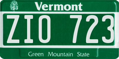 VT license plate ZIO723