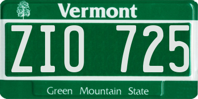 VT license plate ZIO725