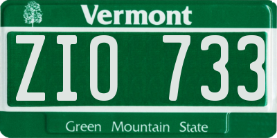 VT license plate ZIO733