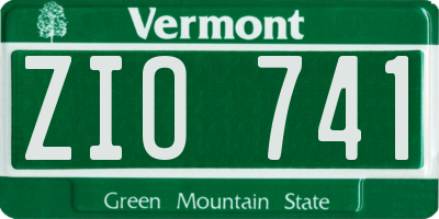 VT license plate ZIO741