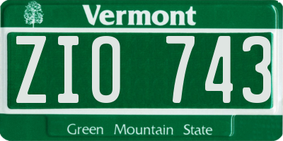 VT license plate ZIO743