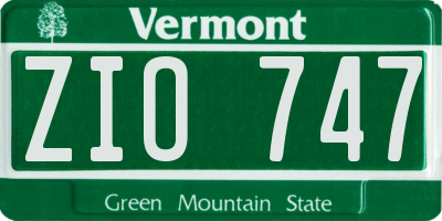 VT license plate ZIO747