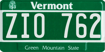 VT license plate ZIO762