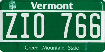VT license plate ZIO766