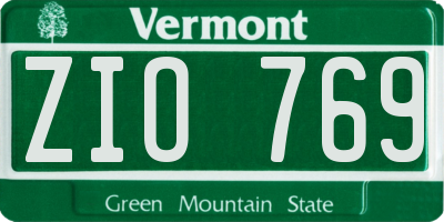 VT license plate ZIO769