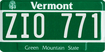 VT license plate ZIO771