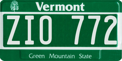 VT license plate ZIO772