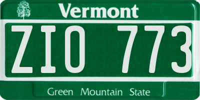 VT license plate ZIO773