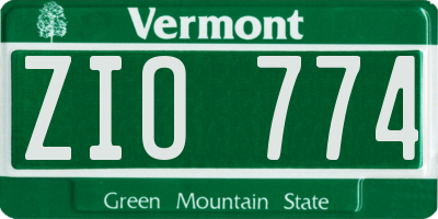 VT license plate ZIO774