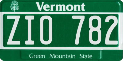 VT license plate ZIO782