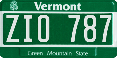 VT license plate ZIO787