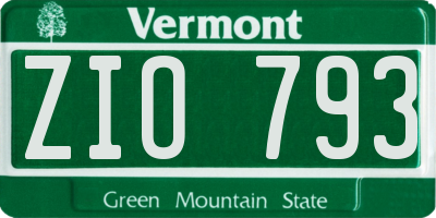 VT license plate ZIO793