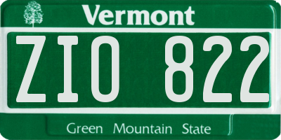 VT license plate ZIO822