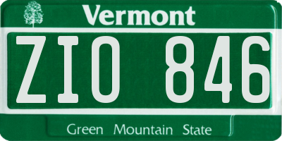 VT license plate ZIO846