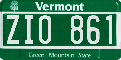 VT license plate ZIO861