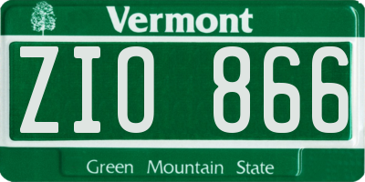 VT license plate ZIO866
