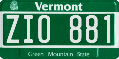 VT license plate ZIO881