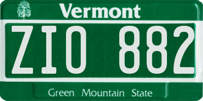 VT license plate ZIO882