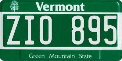 VT license plate ZIO895