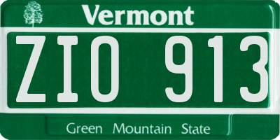 VT license plate ZIO913