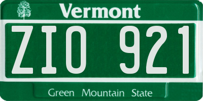 VT license plate ZIO921