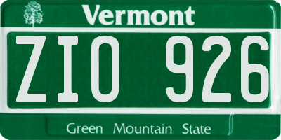 VT license plate ZIO926