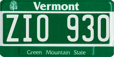 VT license plate ZIO930