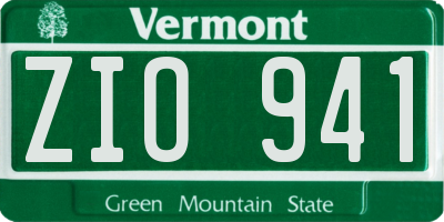 VT license plate ZIO941