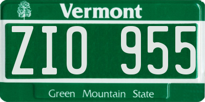 VT license plate ZIO955