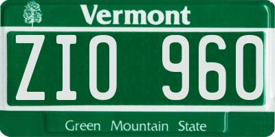 VT license plate ZIO960