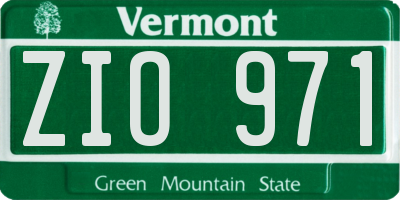 VT license plate ZIO971