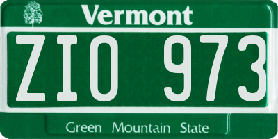 VT license plate ZIO973
