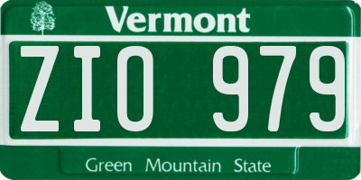 VT license plate ZIO979