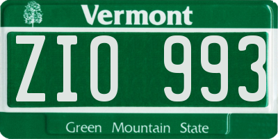 VT license plate ZIO993
