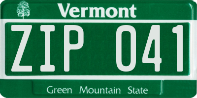 VT license plate ZIP041