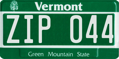 VT license plate ZIP044