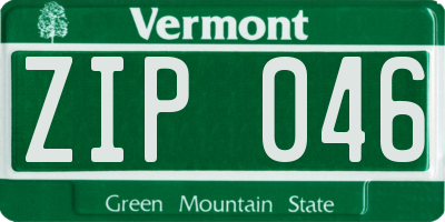 VT license plate ZIP046