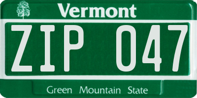 VT license plate ZIP047