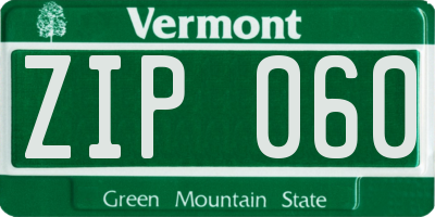VT license plate ZIP060